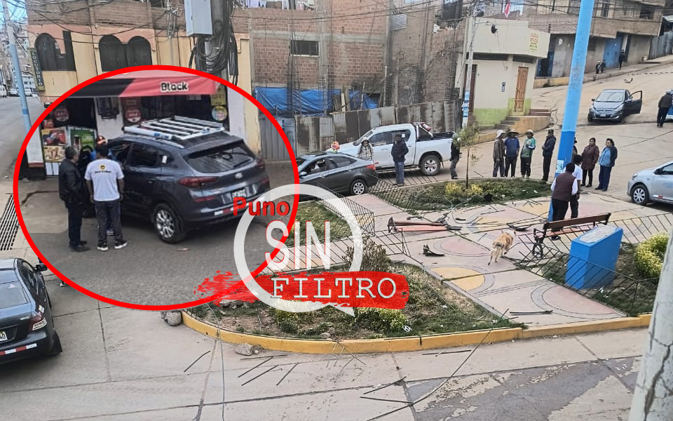 PUNO| CAMIONETA POR POCO SE EMPOTRA CONTRA VIVIENDA, LUEGO DE CHOCAR CON AUTO Y PARQUE EN LA AVENIDA CIRCUNVALACIÓN NORTE