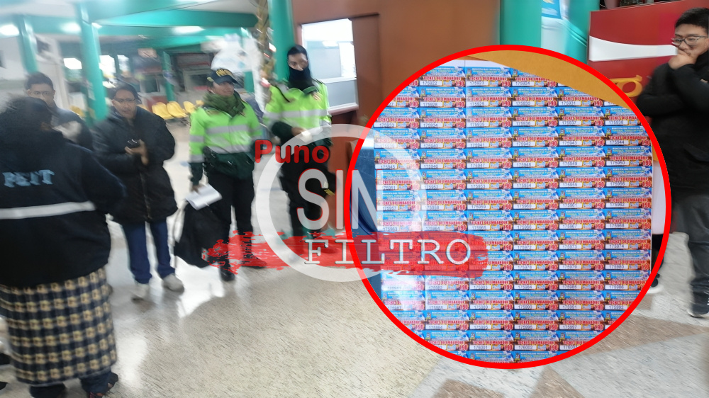 PUNO| PNP DETUVO A BOLETERA DEL TERMINAL TERRESTRE POR ENTREGAR TASAS DE EMBARQUE FALSIFICADAS