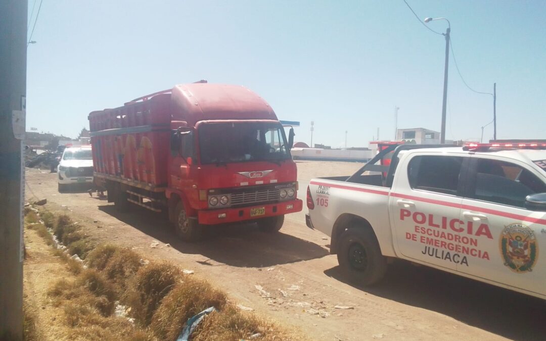 JULIACA: CON AYUDA DE DRON, PERSONAL POLICIAL LOGRÓ UBICAR CAMIÓN CARGADO CON MERCADERIA DE CONTRABANDO