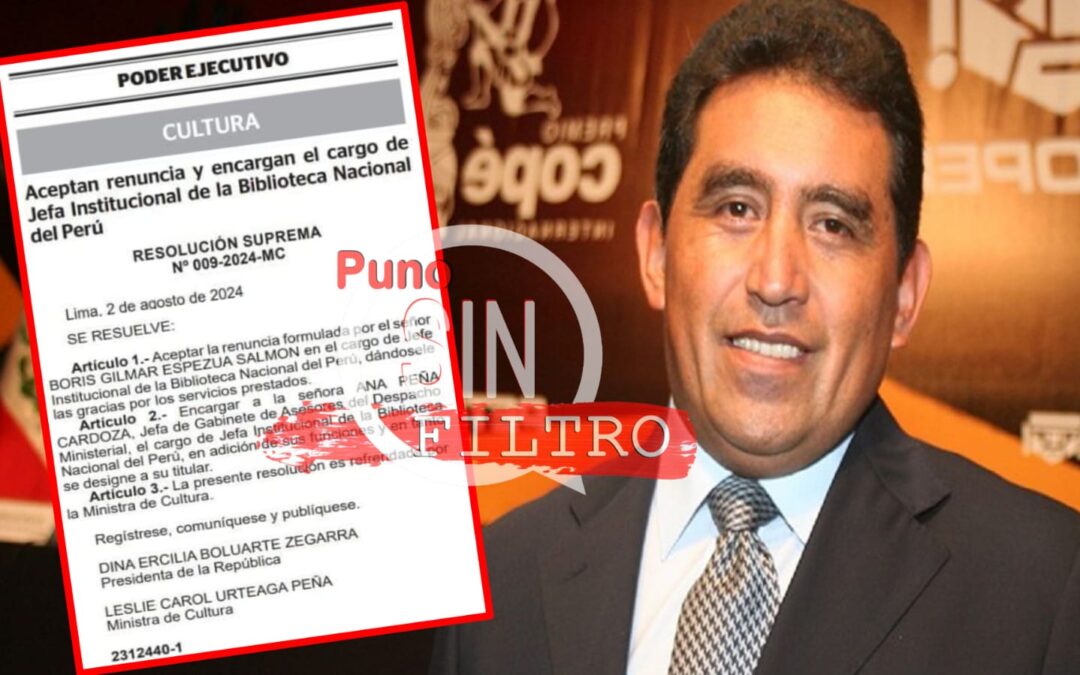 LIMA| BORIS ESPEZUA RENUNCIÓ A LA DIRECCIÓN DE LA BIBLIOTECA NACIONAL POR CAMBIO DEL LIBRO DEL BICENTENARIO