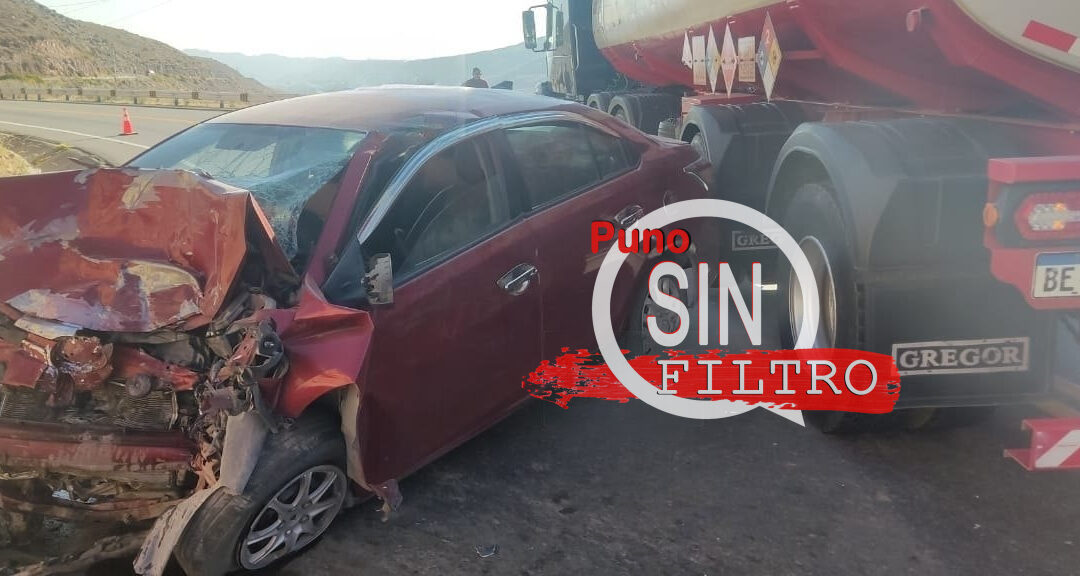 MOQUEGUA| CHOQUE DE TRAILER Y AUTO, DEJA DOS HERIDOS GRAVES EN LA CARRETERA BINACIONAL