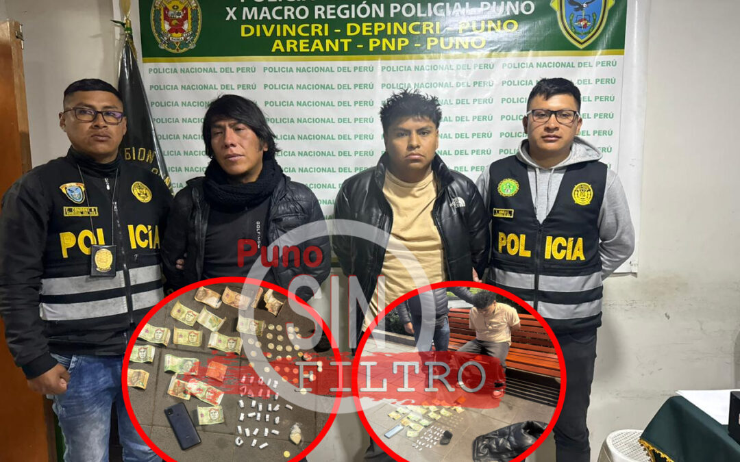 PUNO| INTERVIENEN A PAREJA QUE COMERCIALIZABA DROGAS EN PLENA PLAZA MAYOR DE PUNO