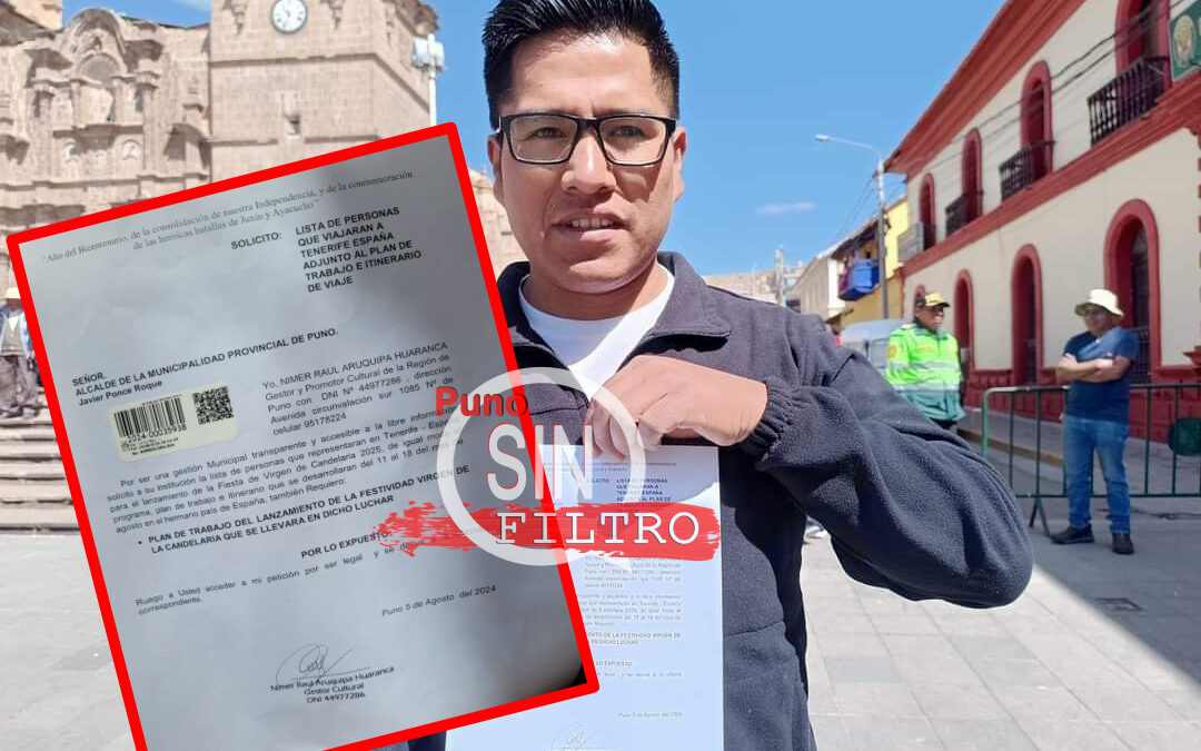 PUNO| GESTOR CULTURAL EXIGE AL ALCALDE Y REGIDORES EL PLAN DE TRABAJO E ITINERARIO DEL VIAJE A ESPAÑA