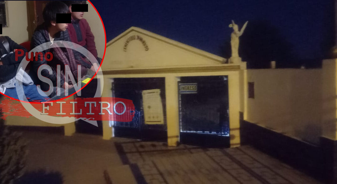 SORPRENDEN A TRES UNIVERSITARIOS DENTRO EL CEMENTERIO DE YANAMAYO. PRESUMEN QUE SE TRATE DE LOS DELINCUENTES QUE ESTAN ROBANDO PLACAS DE BRONCE DE LOS NICHOS
