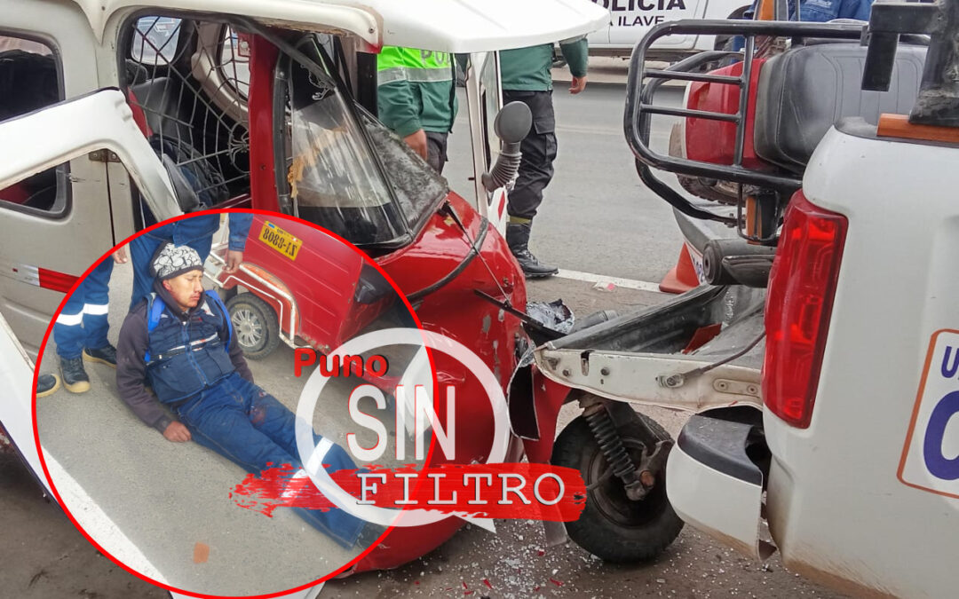 MOTOTAXISTA ATROPELLÓ A TRABAJADOR DE ELECTRO PUNO Y CHOCÓ CONTRA CAMIONETA EN ILAVE